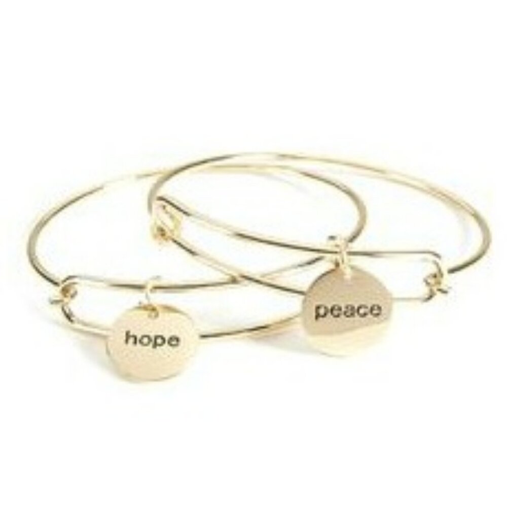 Gold Engraved Bangles With Charms